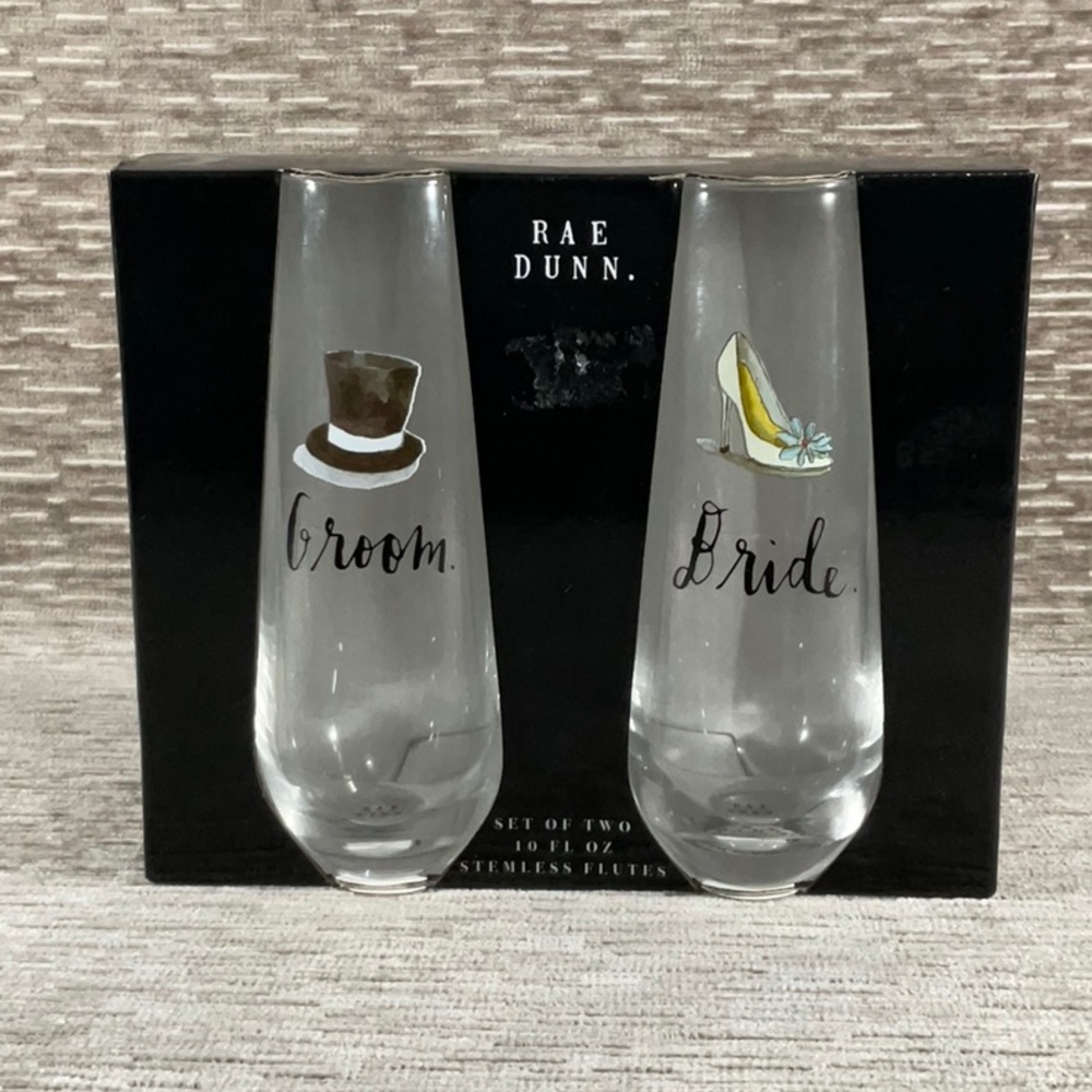 Rae Dunn Champagne Glasses Bride Groom (✿◠‿◠) Bundle 3 & Get 25% off!